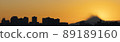 Mt. Fuji, dusk, city, silhouette 89189160