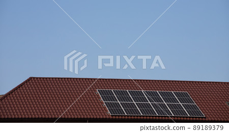 Photovoltaic panels on the roof. Renewable clean green energy 89189379