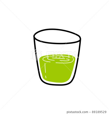 Green tea mate. Summer refreshing drink. Cocktail in glass. 89189529