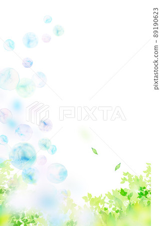 Soap bubbles and fresh green watercolor Soap bubbles and fresh green watercolor 89190623