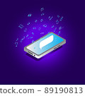 isometric smartphone concept with online services and applications 89190813