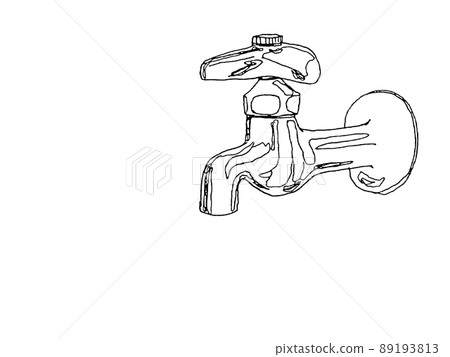 Faucet pen drawing illustration 89193813