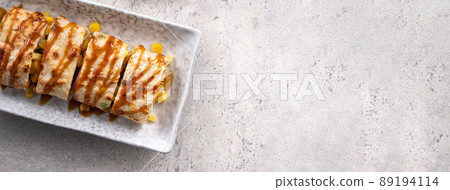 egg pancake ham corn taiwan breakfast food egg pancake roll ダンビン egg pancake エッグロール 89194114