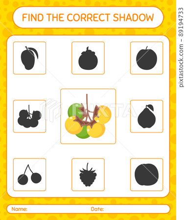 Find the correct shadows game with nance. worksheet for preschool kids, kids activity sheet Find the correct shadows game with nance. worksheet for preschool kids, kids activity sheet 89194733