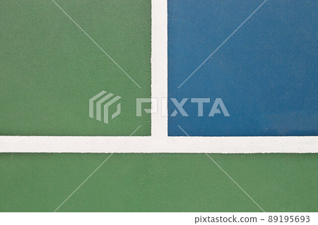 Blue and green tennis, paddle ball, basketball, pickleball court sports and recreation concept 89195693