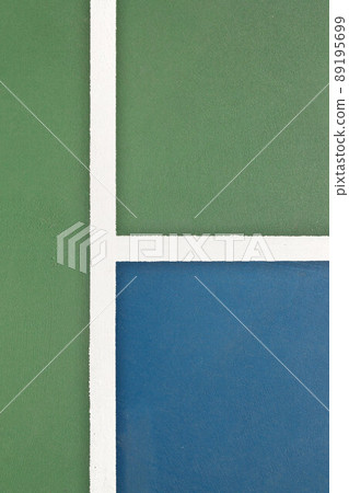 Blue and green tennis, paddle ball, basketball, pickleball court sports and recreation concept 89195699