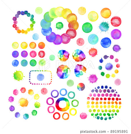 Watercolor rainbow frame. 89195891
