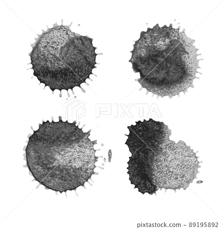 Set of blue watercolor stains. Blue watercolor splash. 89195892