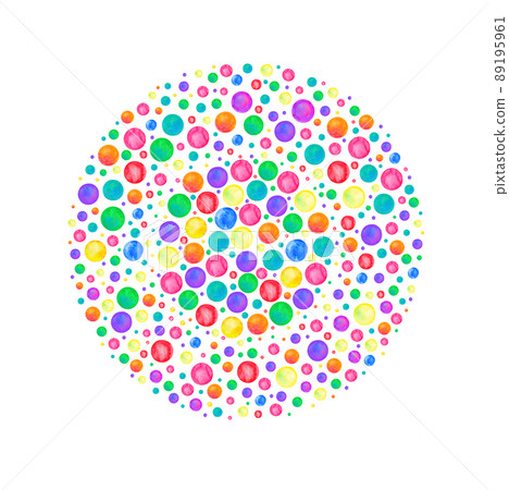 Colorful watercolor dots. Dense retro watercolor confetti Colorful watercolor dots. Dense retro watercolor confetti 89195961