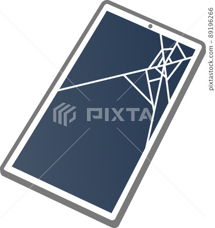 A simple illustration of a smartphone with a broken LCD 89196266
