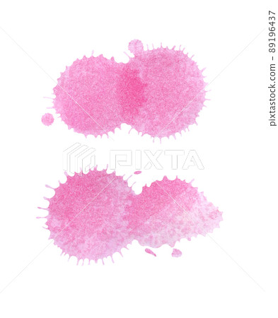 Set of pink watercolor blots isolated on white Set of pink watercolor blots isolated on white 89196437