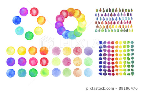 Watercolor circles set 89196476