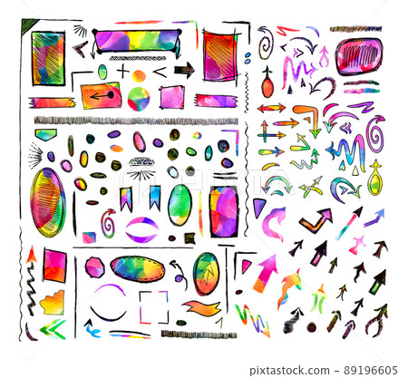 Big set of arrow doodle Big set of arrow doodle 89196605