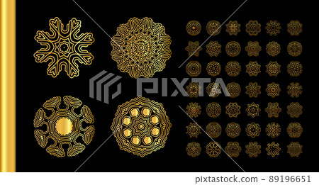 Gold mandala on black background Gold mandala on black background 89196651