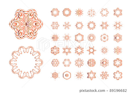 Orange floral pattern isolated on white background 89196682
