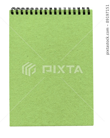 Green spiral notebook isolated on white Green spiral notebook isolated on white 89197151
