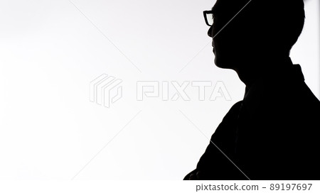 Businessman worried silhouette 89197697