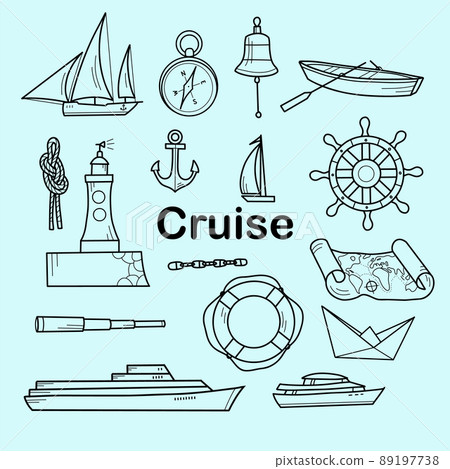 contour drawings, a set of cruise elements 89197738