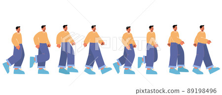Cycle sequence of man walk Cycle sequence of man walk 89198496
