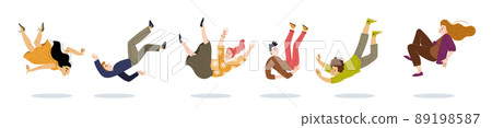 People fall from high, fly down-插圖素材 [89198587] - PIXTA圖庫
