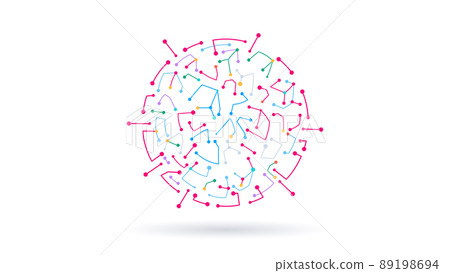 Digital science communication particle elements - Stock Illustration ...