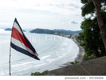 Costa Rican Flag Blowing in Wind Costa Rican Flag Blowing in Wind 89198806