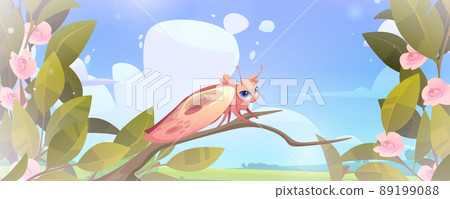 Spring or summer nature scene with butterfly Spring or summer nature scene with butterfly 89199088