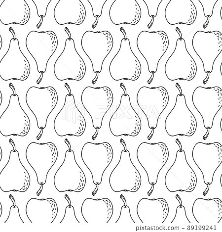 seamless pattern hand drawn doodle pear fruits. - Stock Illustration ...