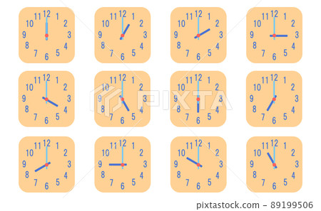 Square design clock illustration set - Stock Illustration [89199506 ...