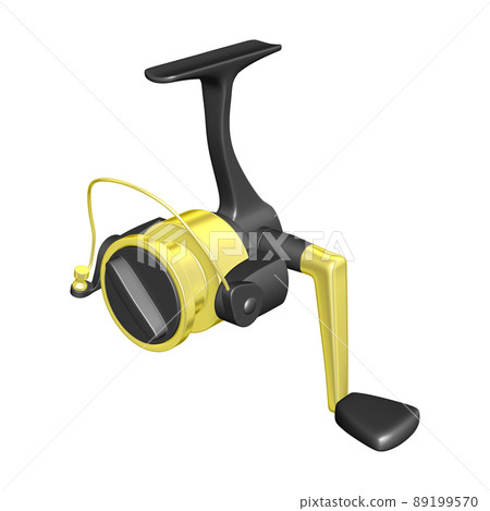Illustration material of fishing tackle Orthodox spinning reel (1_1) Black and gold Illustration material of fishing tackle Orthodox spinning reel (1_1) Black and gold 89199570