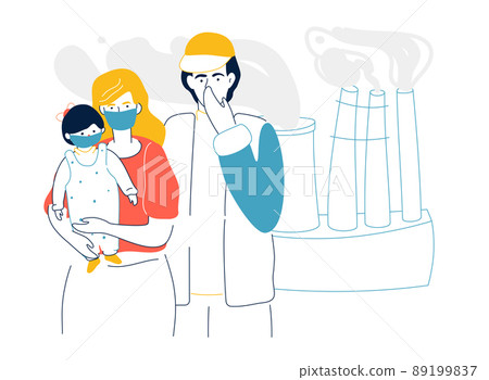 Air pollution - modern flat design style illustration Air pollution - modern flat design style illustration 89199837