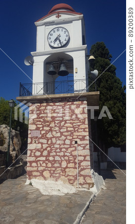 The wonderful chapel of Saint Nicholas, the patron saint of sailors, is located on a hill with a beautiful view of Skiathos and neighboring islands. The wonderful chapel of Saint Nicholas, the patron saint of sailors, is located on a hill with a beautiful view of Skiathos and neighboring islands. 89200389