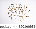 Golden skeleton keys with unique shapes and designs 89200663
