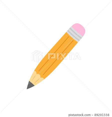 cartoon wooden pencil with rubber eraser isolated on white 89201338
