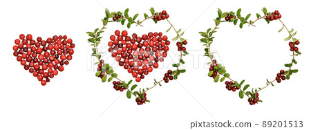 Berry hearts are isolated on a white background. Berry hearts are isolated on a white background. 89201513