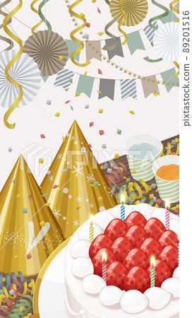 復古生日派對景觀_背景插圖_16:9_vertical 復古生日派對景觀_背景插圖_16:9_vertical 89201516
