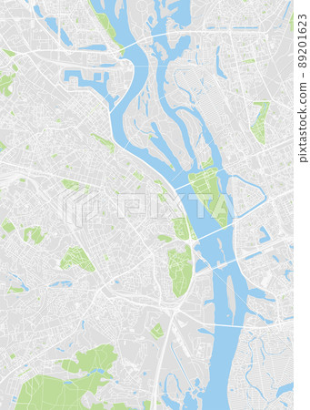 City map Kyiv, color detailed plan, vector illustration 89201623