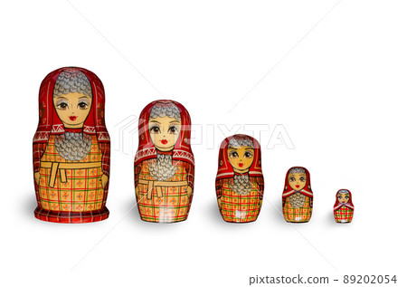 Matryoshka. Five red dolls. Matryoshka. Five red dolls. 89202054