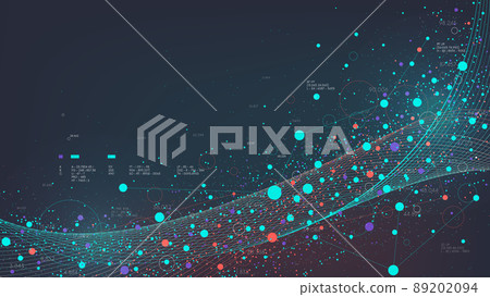 Systematic extraction and analysis of large database flow, information processing digital visualization, futuristic vector background for presentation big data science 89202094