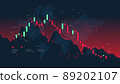 Graph of financial market analytics on the background of the world map, the fall and the crisis of the global economy, report from business analysis, vector illustration 89202107