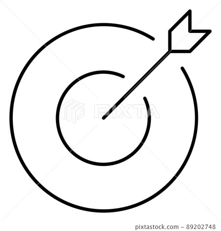 Arrow in the target thin line icon Arrow in the target thin line icon 89202748