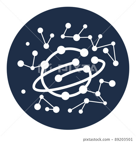 Galaxy Digital Corporation logo, icon in circle isolated on white background. 89203501