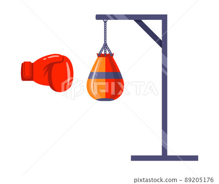 boxing red punching bag. 89205176