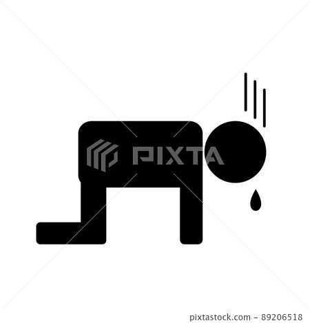 Depressed person icon. Image of restructuring, dismissal, setbacks, failures, pinches. 89206518
