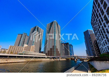 Tokyo Chuo-ku Kachidoki Cityscape The Tokyo Towers and Kachidoki The Tower Tokyo Chuo-ku Kachidoki Cityscape The Tokyo Towers and Kachidoki The Tower 89206736