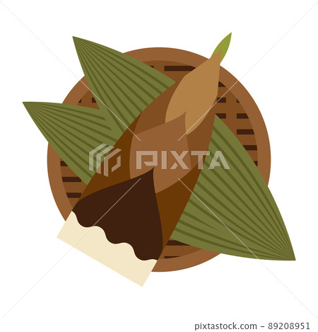 漏勺上剛採摘的竹筍的插圖 89208951