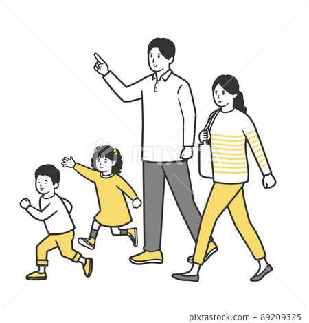 帶著小孩外出的家庭 帶著小孩外出的家庭 89209325