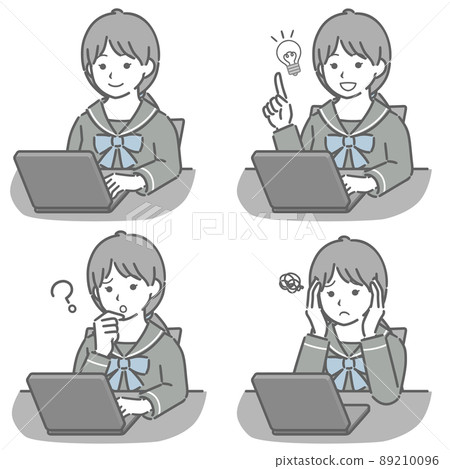 操作個人計算機的女學生 89210096