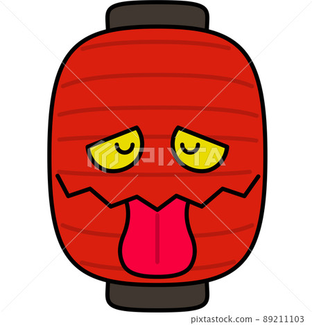 Illustration of a ghost of a lantern that closes your eyes (with outline) Illustration of a ghost of a lantern that closes your eyes (with outline) 89211103