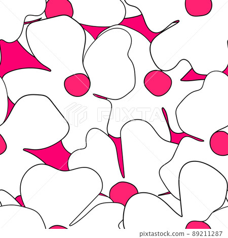 Seamless floral pattern based on traditional folk art ornaments. Colorful flowers on color background. Scandinavian style. Sweden nordic style. Vector illustration. Simple minimalistic pattern 89211287